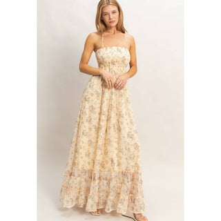 Smocked Floral Maxi Dress | HY-11