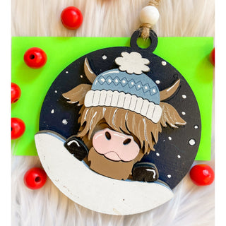 Snow Cow | Wooden Ornament | Kt-132