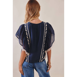 Bluebell Bloom Embroidered Blouse LI-10