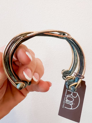 Crossover Mixed Metal Cuff Bracelet