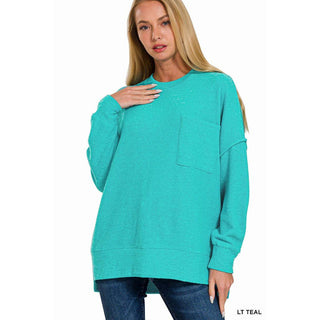 Brushed Melange Drop Shoulder Oversized Sweater ZN-81