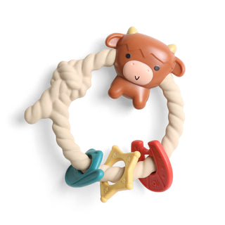 Ritzy Rattle™ Silicone Teether with Rattle | Highland Cow | Itzy Ritzy