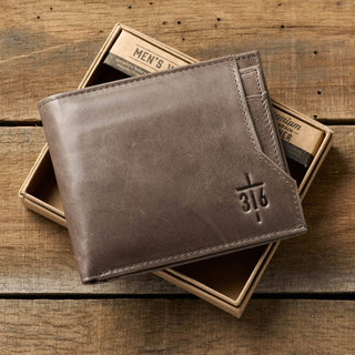 Men’s Leather Wallet - John 3:16