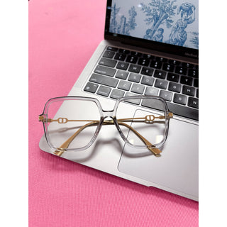 Natalie Clear Gray Square Blue Light Glasses