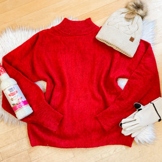 Mock Neck Balloon Sleeve Sweater | LM-30