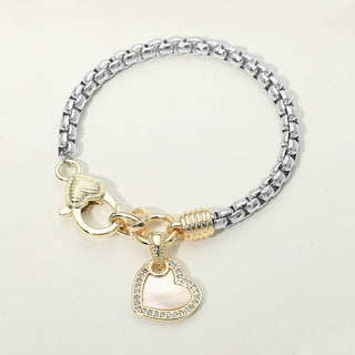 Golden Heart Link Bracelet | SS-08