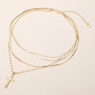 Layered Faith Cross Necklace | SS-18