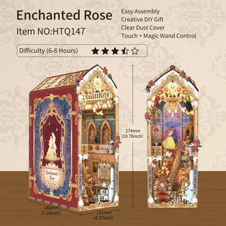 DIY Book Nook Kit | Enchanted Rose w/ Dust Cover | HTQ147