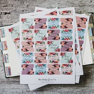 Floral Bible Tabs by The Daily Grace Co