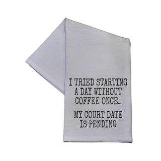 A Day Without Coffee Once | White Kitchen Tea Towel - Gift | KT-78