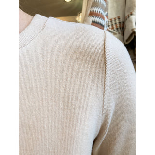 Beige Brushed Round Neck Knit Top DR-24