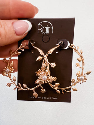 Matte Garden Vine Hoop Earrings