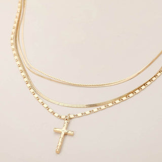 Layered Faith Cross Necklace | SS-18