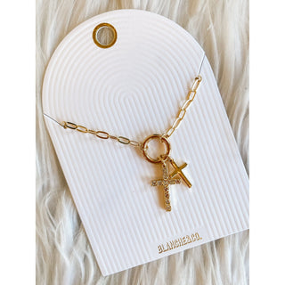Divine Duo Cross Necklace
