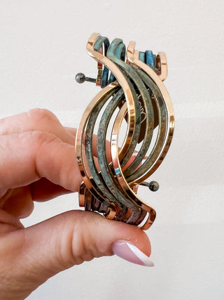 Crossover Mixed Metal Cuff Bracelet