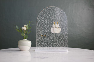 Floral Acrylic Earring Holder Stand