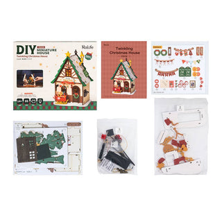 Twinkling Christmas House Rolife DIY House Wooden