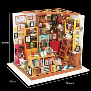 Sam's Study Rolife Library DIY Miniature Dollhouse