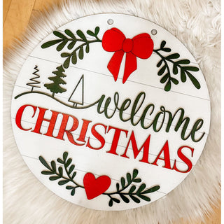 Christmas Round Wooden Sign