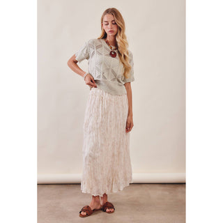 Pointelle Knit Short Sleeve Top | LI-15