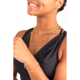 18K Gold Paperclip Chain Necklace