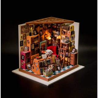 Sam's Study Rolife Library DIY Miniature Dollhouse