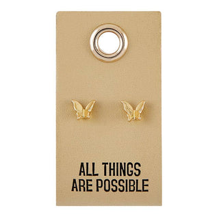 Leather Tag Earrings - All Things Possible