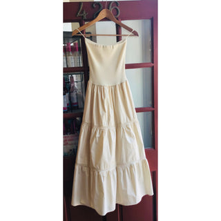 Strapless Midi Dress | Mixed Media Line/Lace Detail | BP-55