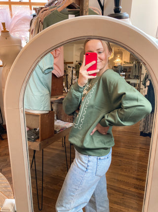 Fishers of Men Olive Green Sweatshirt | Matthew 4:19 | KT-362
