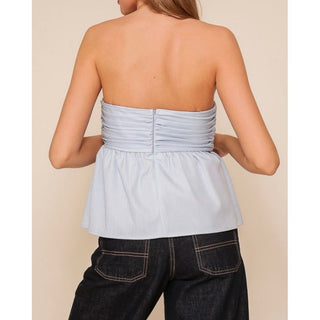 Ruched Strapless Top | LU-04