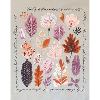 Philippians 4:8 Boho Leaves Tee | Thyme Light Sage | Bella + Canvas| KT-192