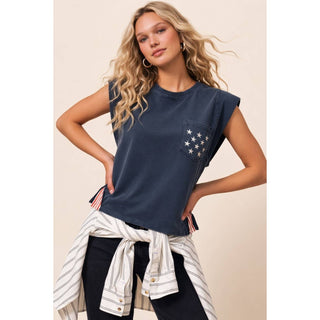 250th USA Star Pocket Stripe Side Tank | KA-04