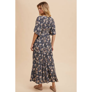 Border Print Flutter Sleeve Maxi IL-03