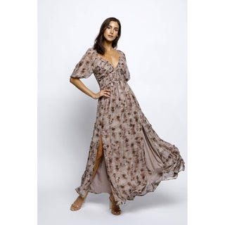 Floral Maxi Dress with side slits ST-07