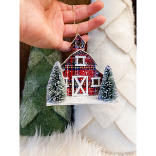 Christmas on the Farm Lighted Barn Ornament