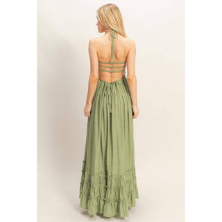 Olive Grove Maxi Dress HY-04