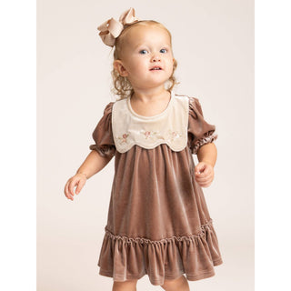 Vintage Embroidered Collar Ruffle Dress MN-03