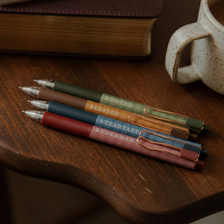 Plaid Pen Set | Steadfast, Rooted, Blessed & Redeemed