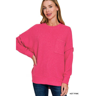 Brushed Melange Drop Shoulder Oversized Sweater ZN-81