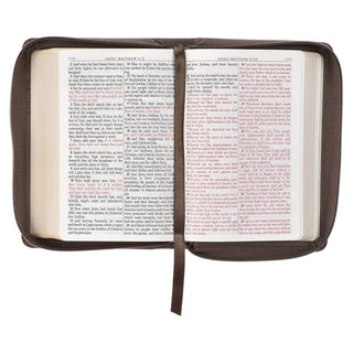 KJV Bible | Compact Large Print | Faux Leather | Gray with Zipper | CG-01