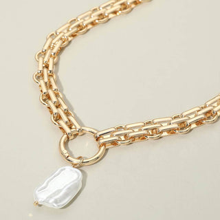 Modern Pearl Statement Necklace | SS-13