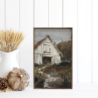 Old White Barn By Nina Blue 16x24