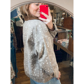Bambi Mocha Western Animal Print Jacket | VJ-26
