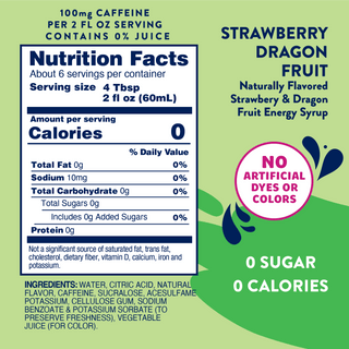 Sugar Free Strawberry Dragon Fruit Energy Syrup | Skinny Mixes