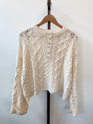 Soft Twist Half-Button Sweater | LL-02