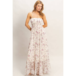 Smocked Floral Maxi Dress | HY-11