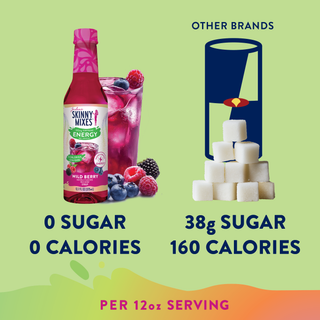 Sugar Free Wild Berry Energy Syrup | 375ml | Skinny Mixes