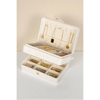 Gracie Cream Velvet Jewelry Box | NG-07