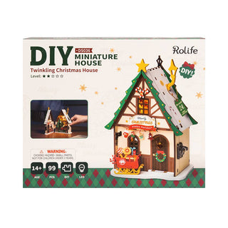 Twinkling Christmas House Rolife DIY House Wooden