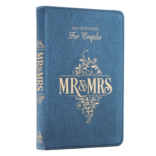 Devotional for Mr. & Mrs. Blue Faux Leather | Christian Art Gifts